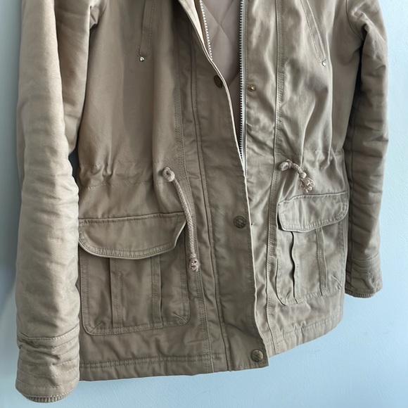 Large Khaki military cargo utility jacket - Picture 3 of 7